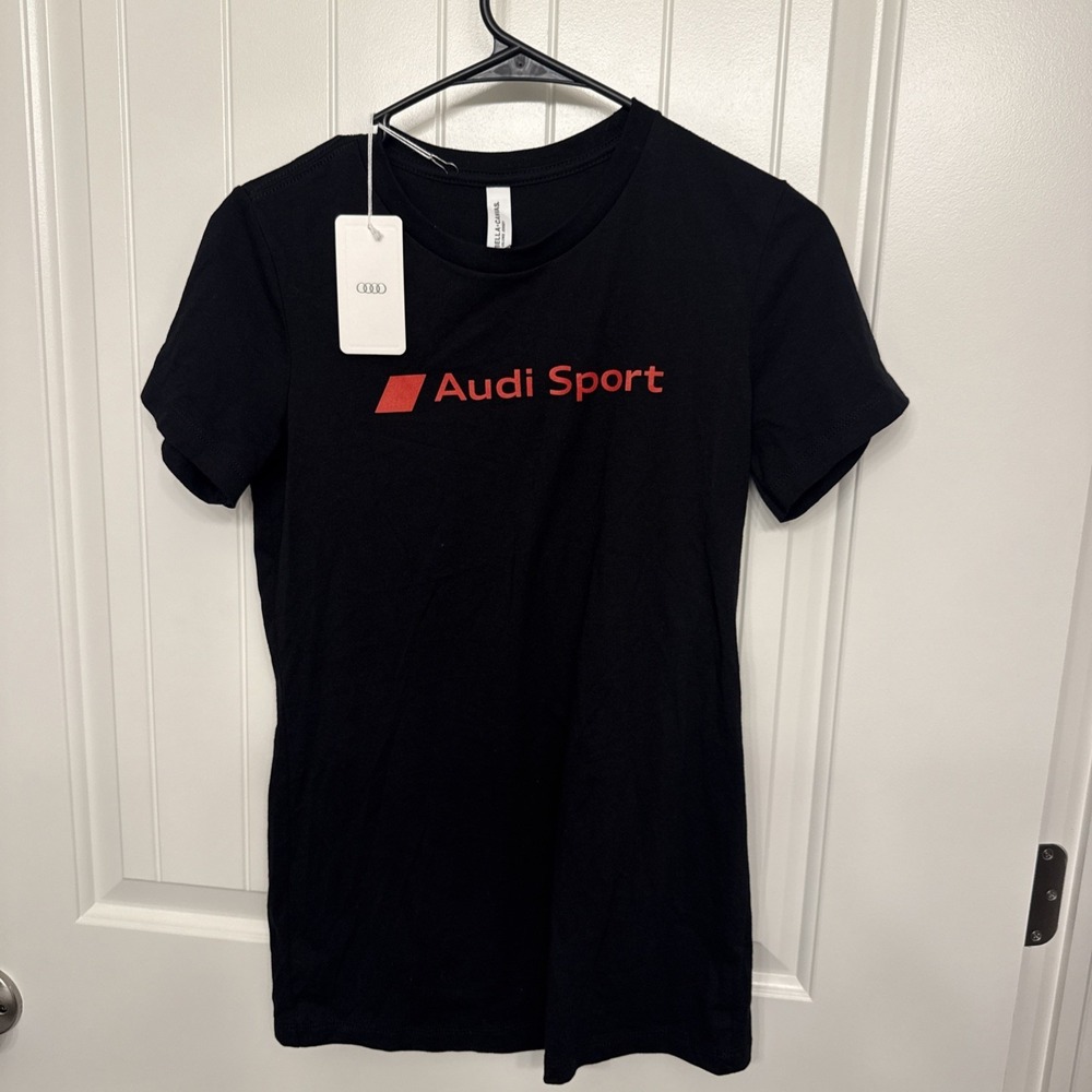 Black Audi Sport Logo T-Shirt Medium.  Bella + Canvas Airline Jersey Brand Large